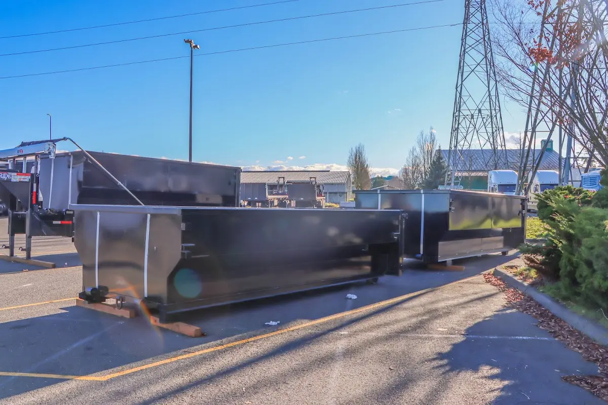 Roll-off dumpster ready for waste disposal at job site for 4 Yard Dumpster Rental in East Nottingham